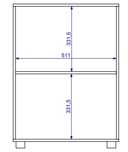 Armario bajo Multiuso 2 puertas - 53x29x74 cm