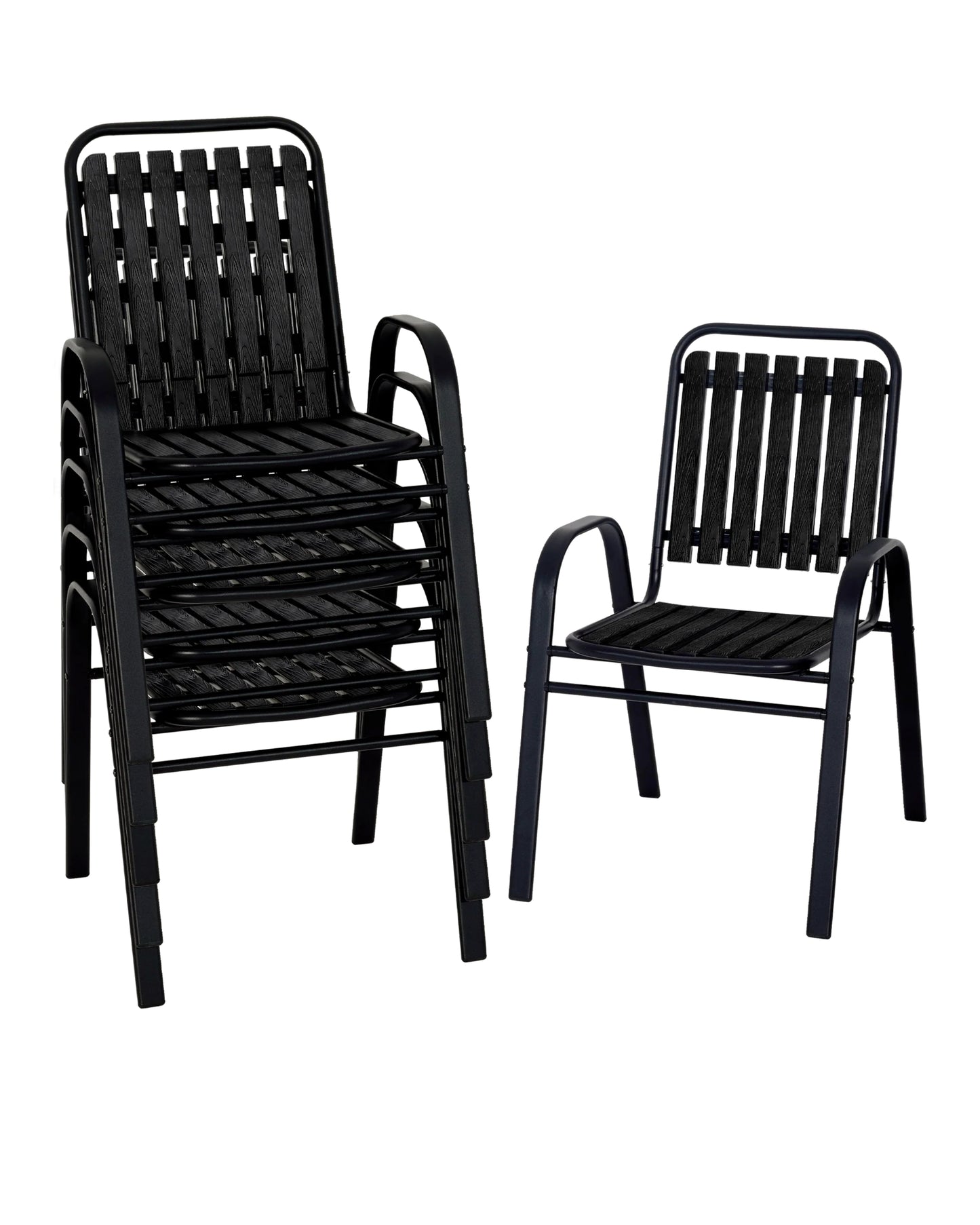 SILLA APILABLE RECTA NEGRA