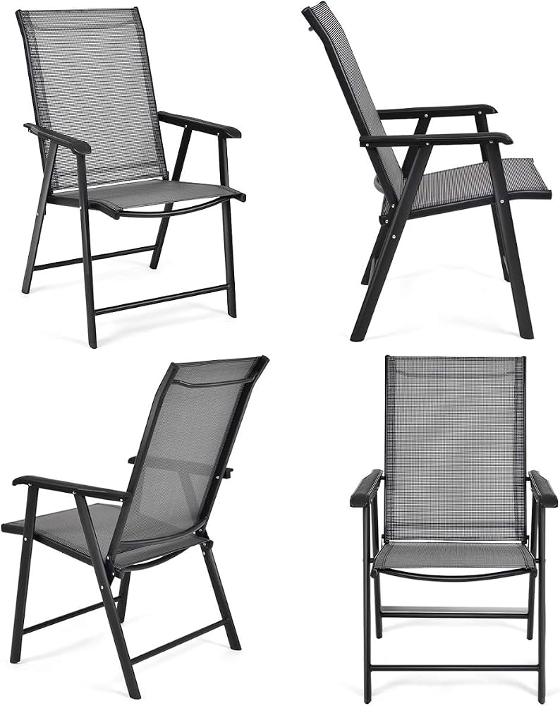 SILLA PLEGABLE GRIS/NEGRO