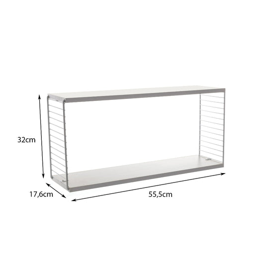 Estante rectangular Negro - 55x18x32 cm