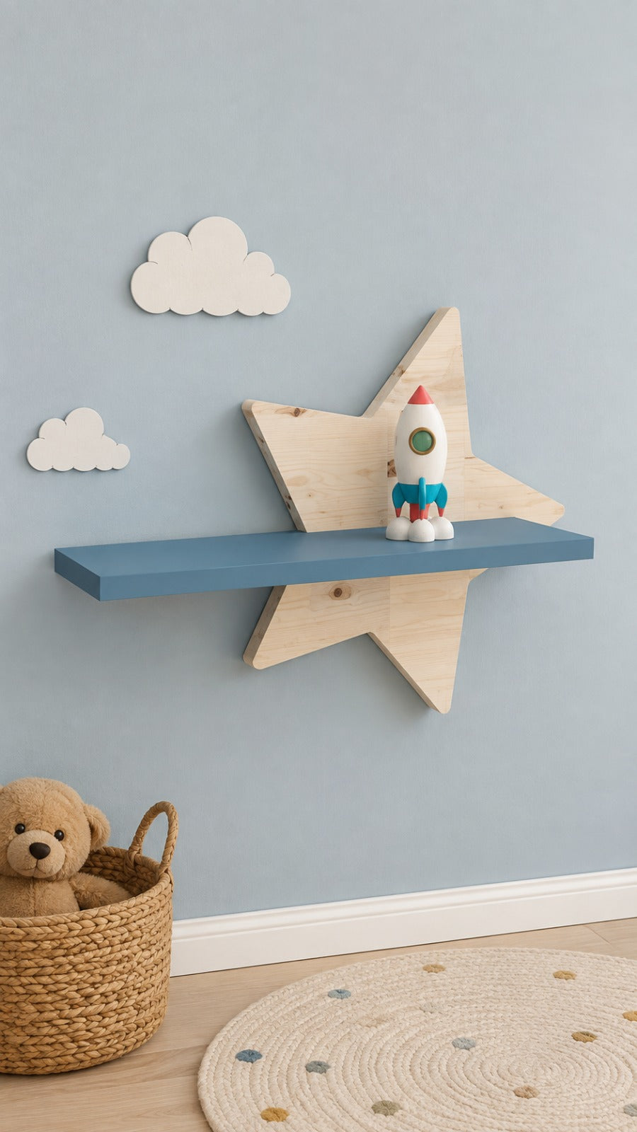 Estante decorativo Estrella - 45x14x33 cm