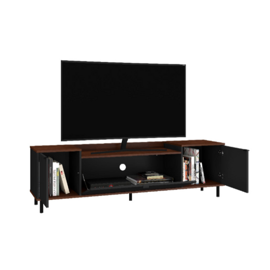 Rack para televisor Castaño/Negro - 170x49x38 cm