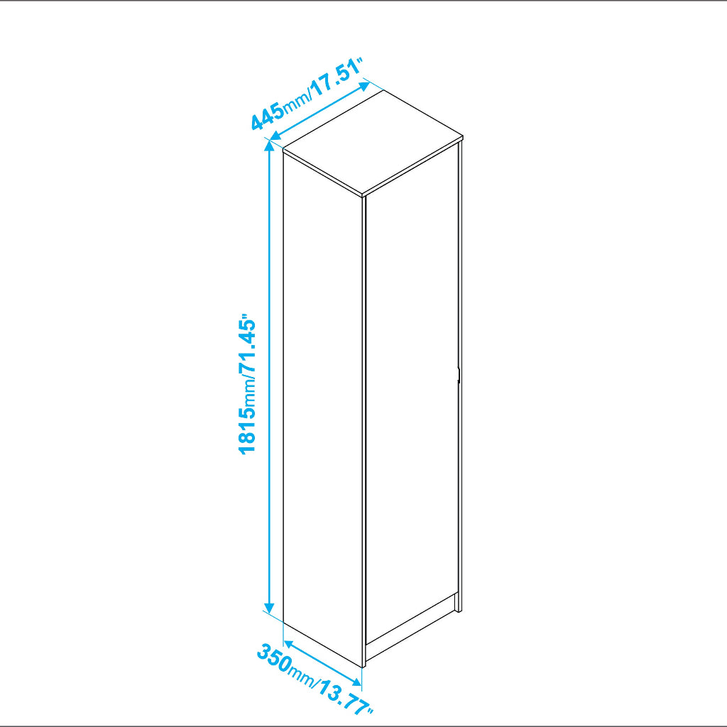 Armario con espejo 1 puerta - 182x45x35