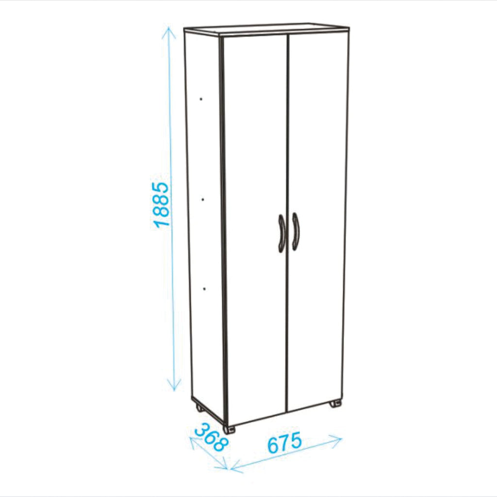 Armario multiuso 2 puertas - 189x68x37 cm