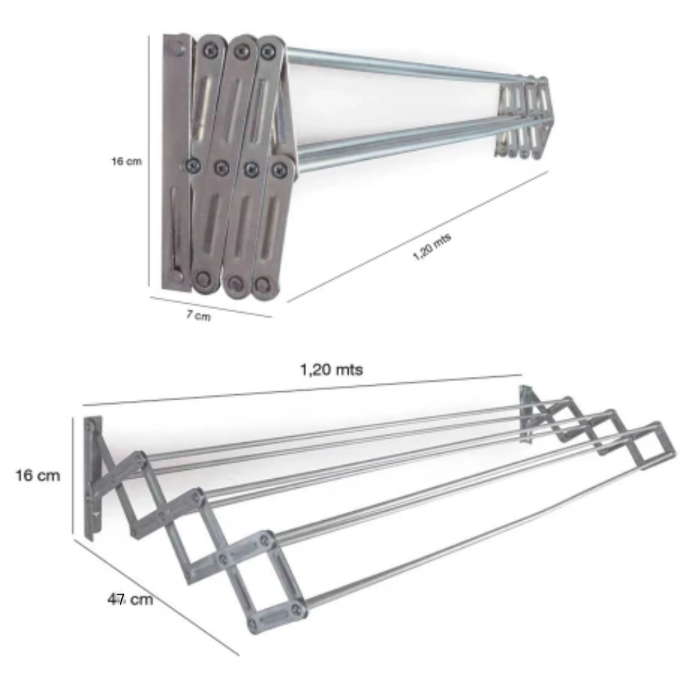 Tendedero extensible de pared