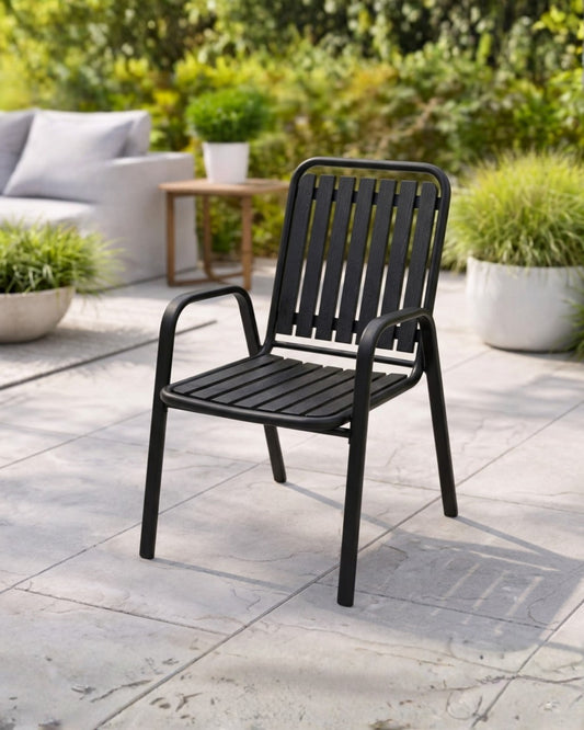SILLA APILABLE RECTA NEGRA