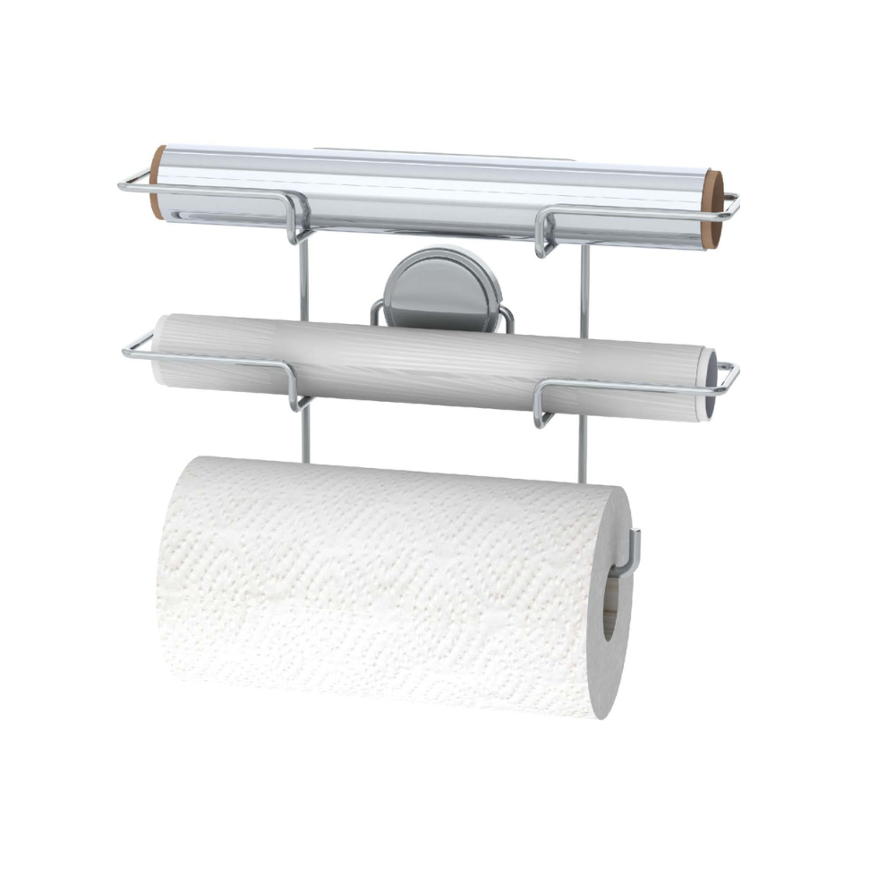 Soporte para rollo triple cromo - 33x21.5 cm