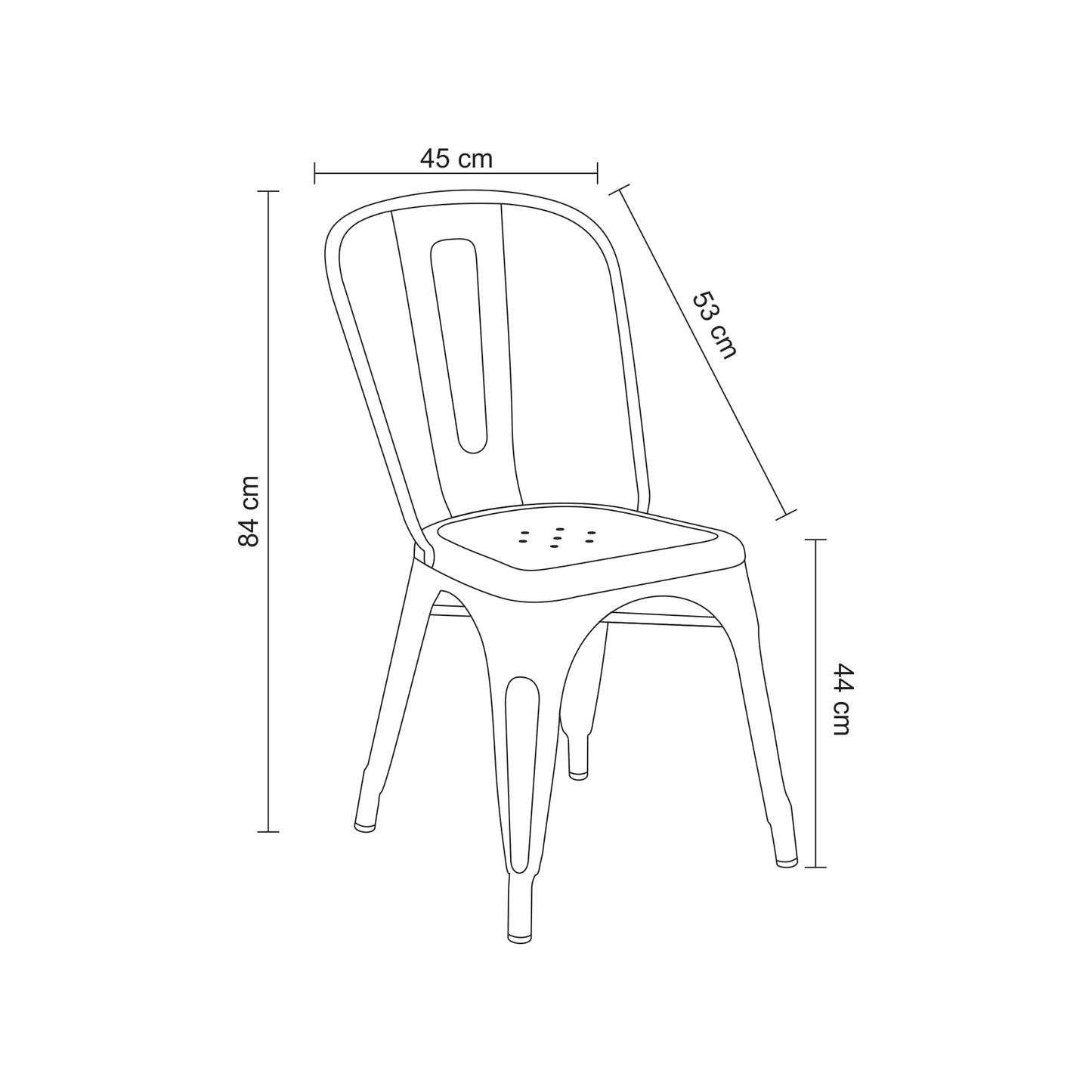 Silla Iron - Tolix - Negro